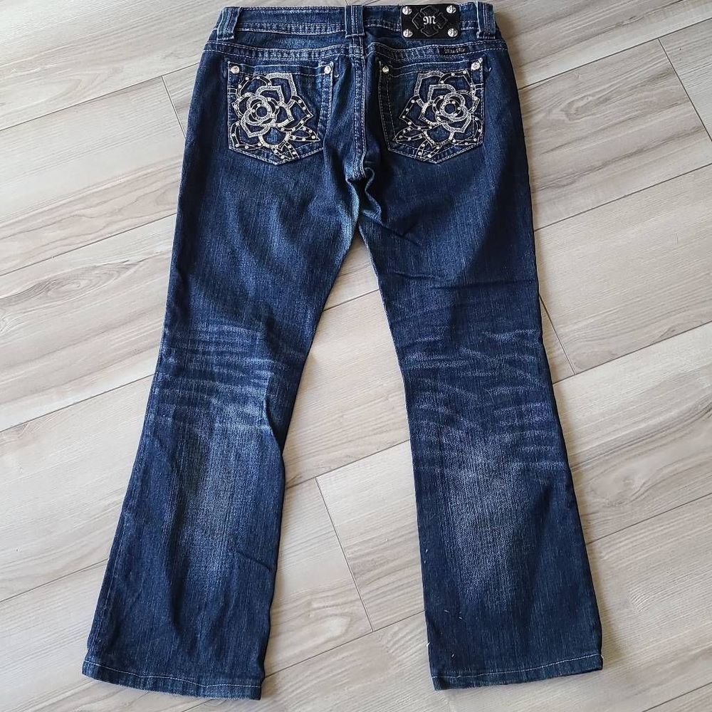 MISS Me Aztec Design Back Pocket Bootcut Jeans sz 29 petite